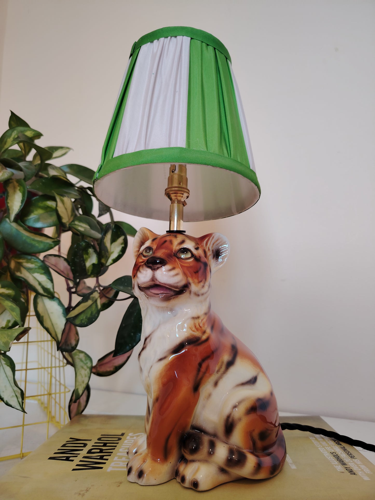 Upcycled Mid-Century Small Tiger Cub Lamp
