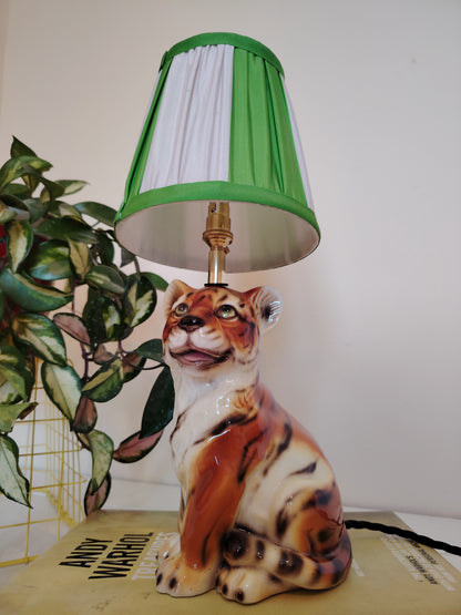 Upcycled Mid-Century Small Tiger Cub Lamp