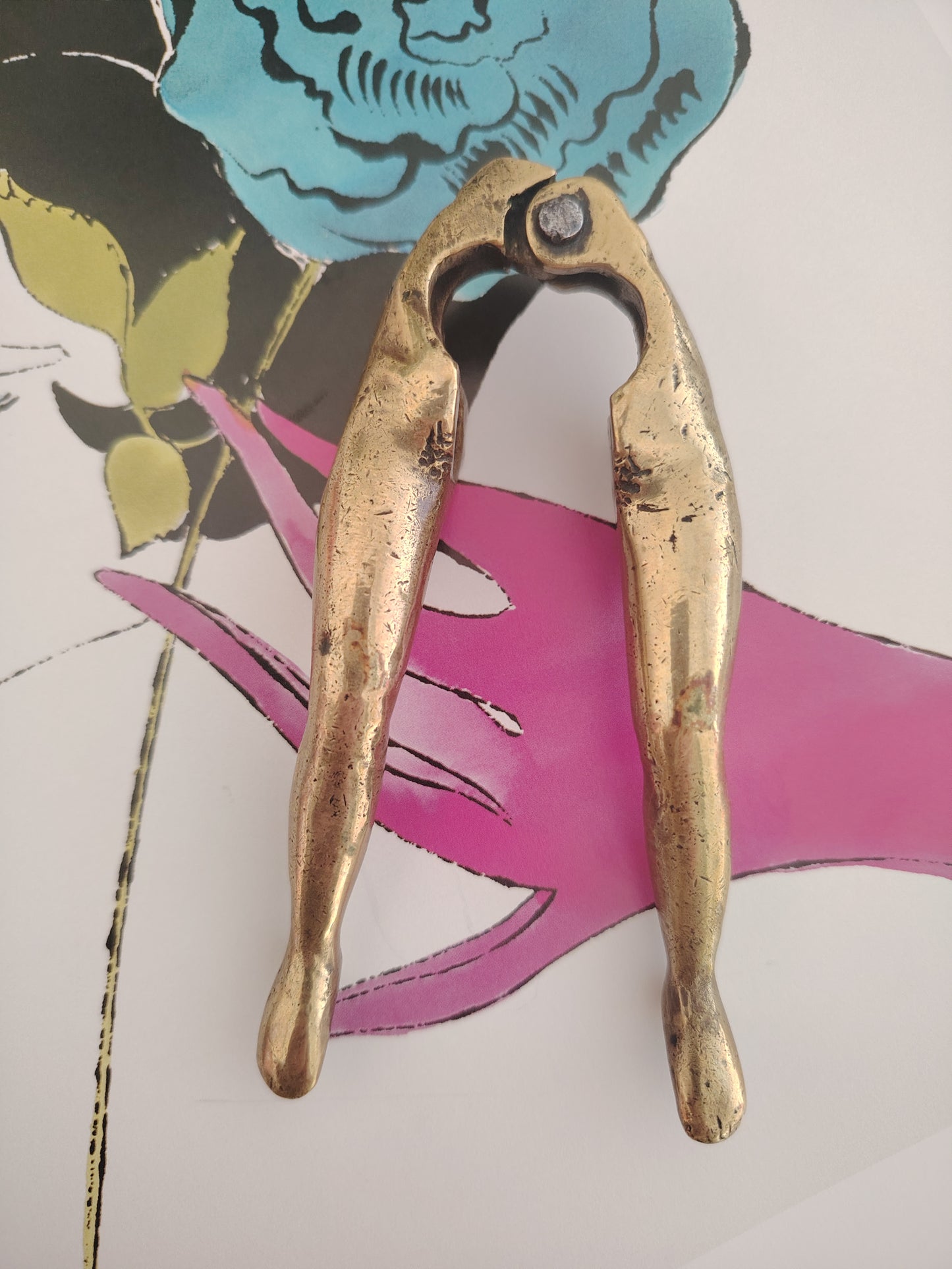 Vintage Solid Brass Legs Nutcracker