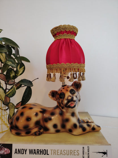Upcycled Lying Leopard Cub Lamp