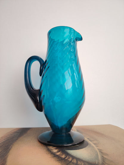 Stunning Turquoise Glass Jug