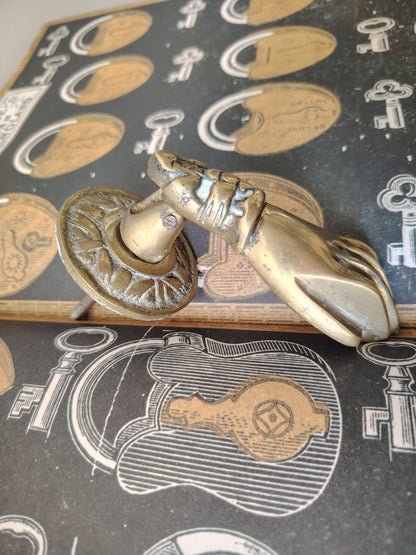 Vintage Brass Hand Door Knocker