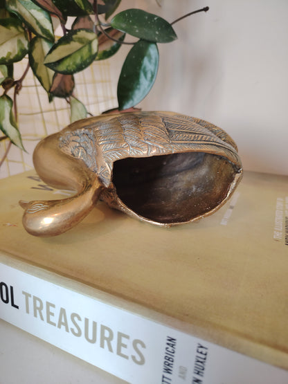 Vintage Brass Swan Planter/ Pot