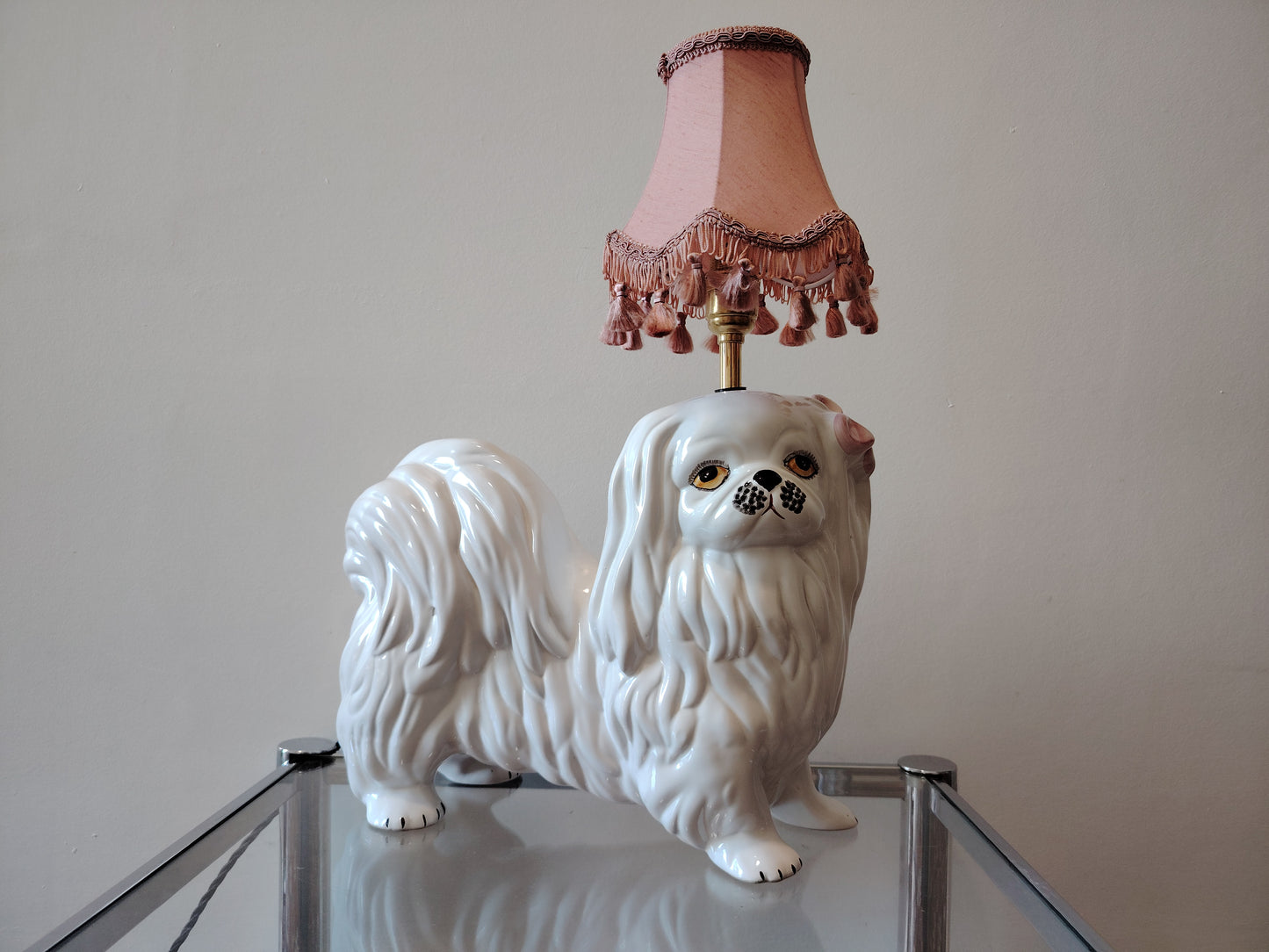 Upcycled Vintage Shitzu Dog Lamp