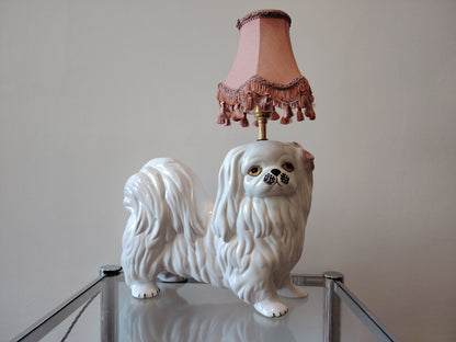 Upcycled Vintage Shitzu Dog Lamp