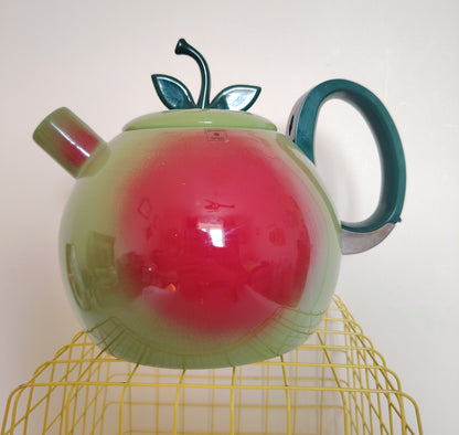 Vintage 80's Apple Enamel Teapot/ Kettle