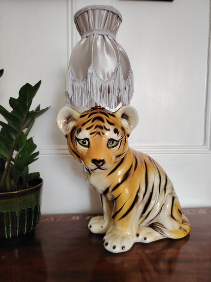 Large Reworked Mid Century Tiger Cub lamp