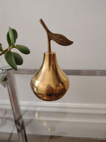 Vintage Brass Pear Trinket Pot