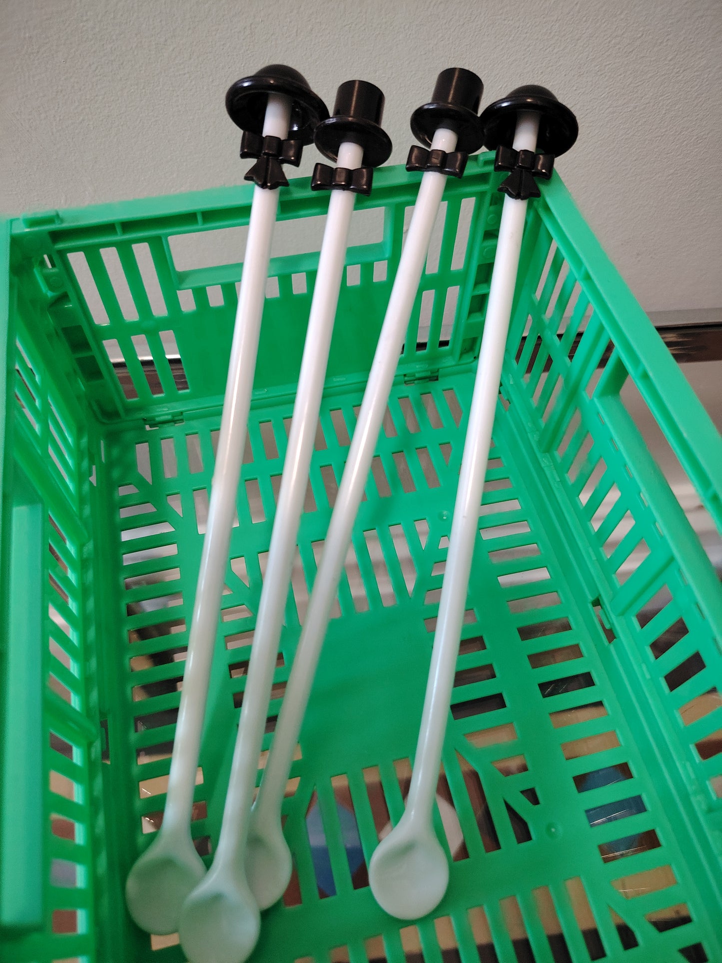 Set of 4 Top Hat and Bow ties cocktail stirrers