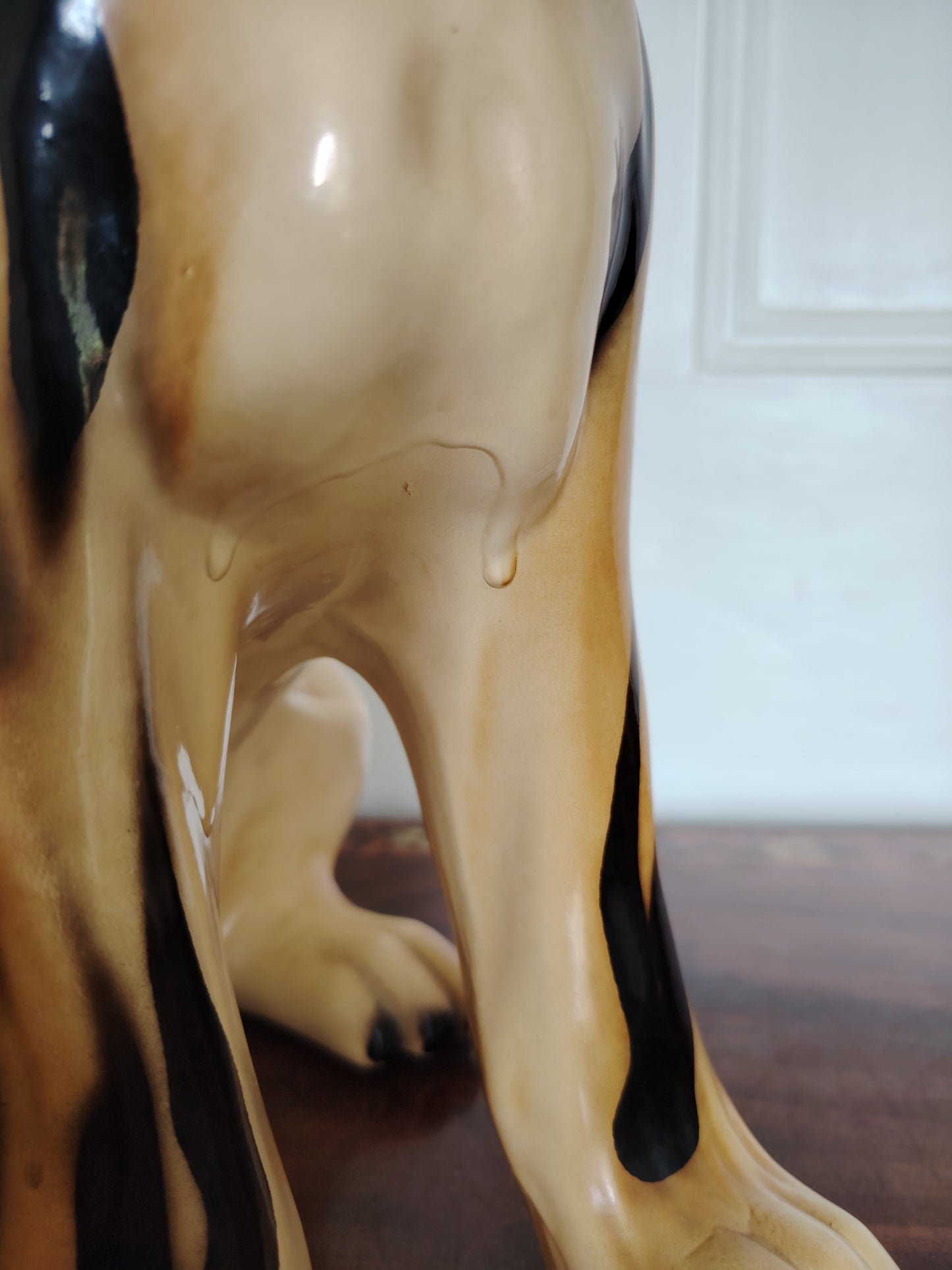Large Reworked Mid Century Tiger lamp