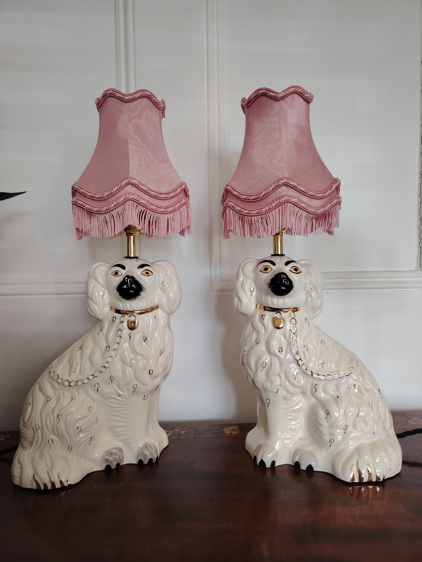 Pair of Vintage Upcycled Beswick Pot Dog Lamps