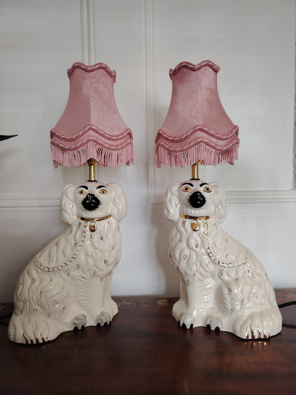 Pair of Vintage Upcycled Beswick Pot Dog Lamps
