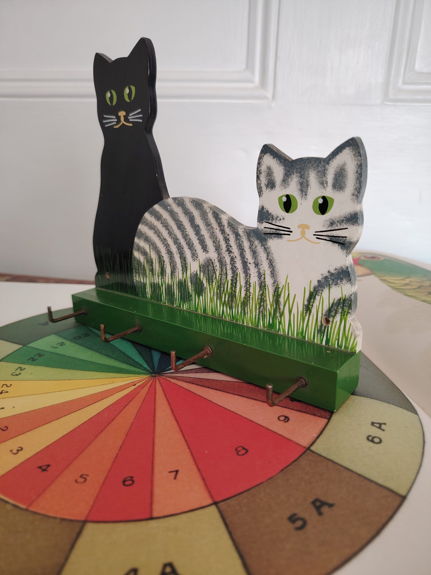 Vintage Hand Painted Cat Hooks