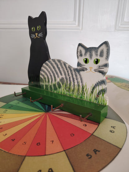 Vintage Hand Painted Cat Hooks