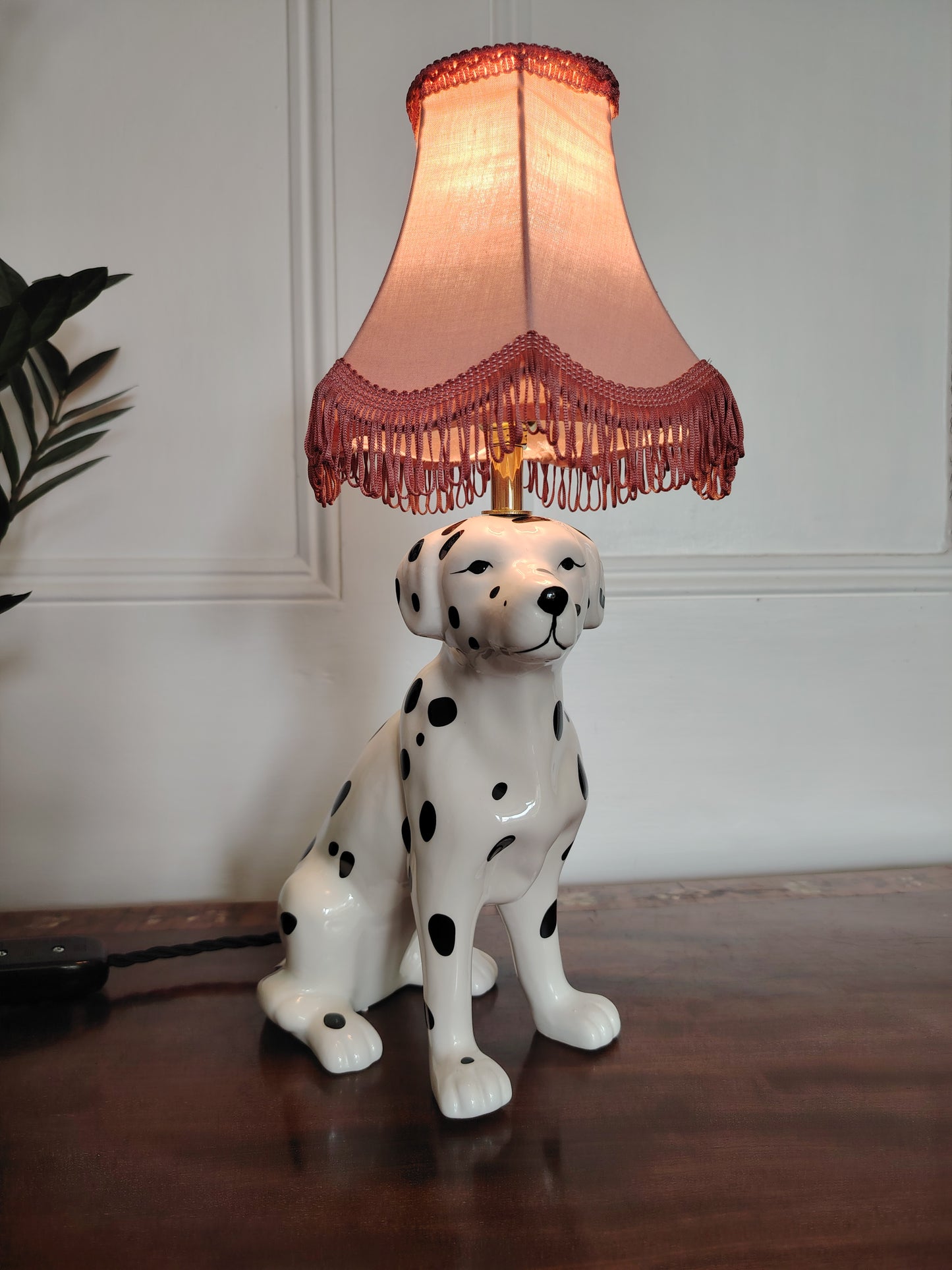 Vintage Reworked Dalmatian Lamp
