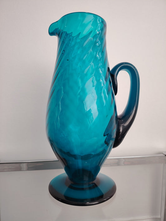Stunning Turquoise Glass Jug
