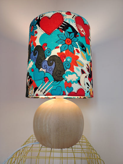 Vintage 70's Wooden Ball Lamp