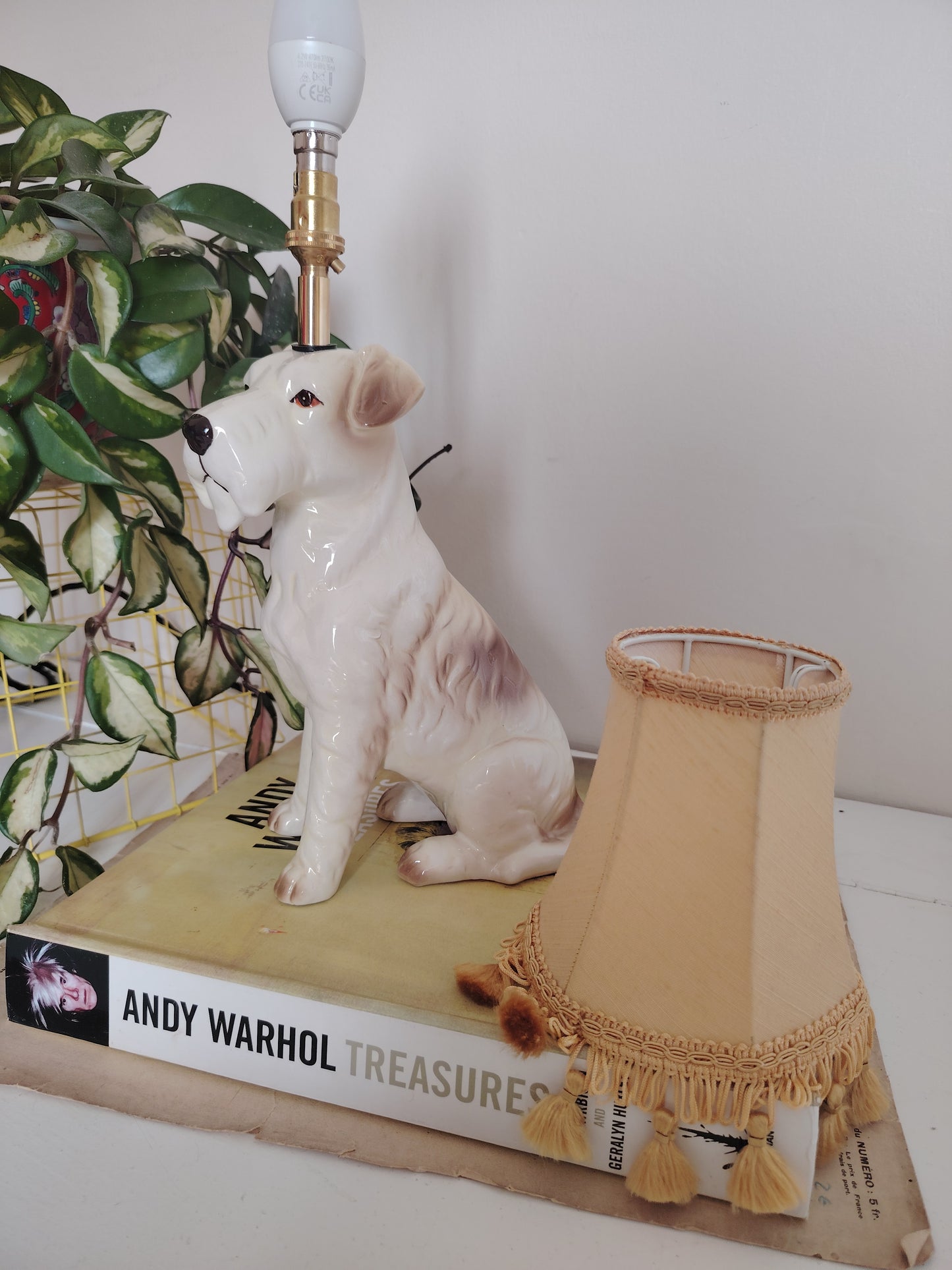 Vintage Upcycled Terrier Lamp