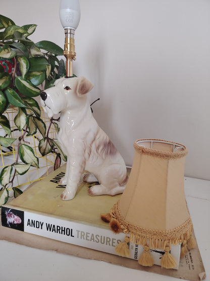Vintage Upcycled Terrier Lamp