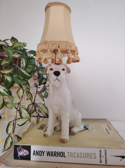 Vintage Upcycled Terrier Lamp