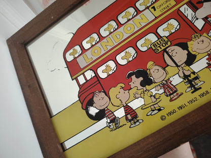 Rare Vintage 1960's Snoopy London Bus Picture Mirror