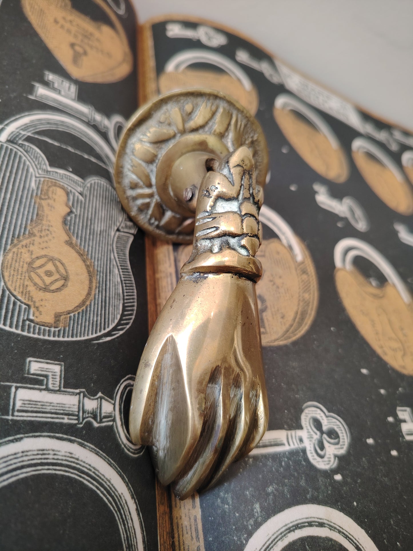 Vintage Brass Hand Door Knocker