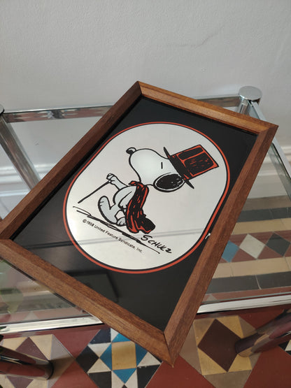 Rare Vintage 1960's Snoopy "The Gentleman" Picture Mirror