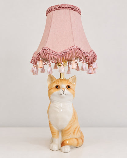Vintage Reworked Small Ginger Cat Lamp 🐈