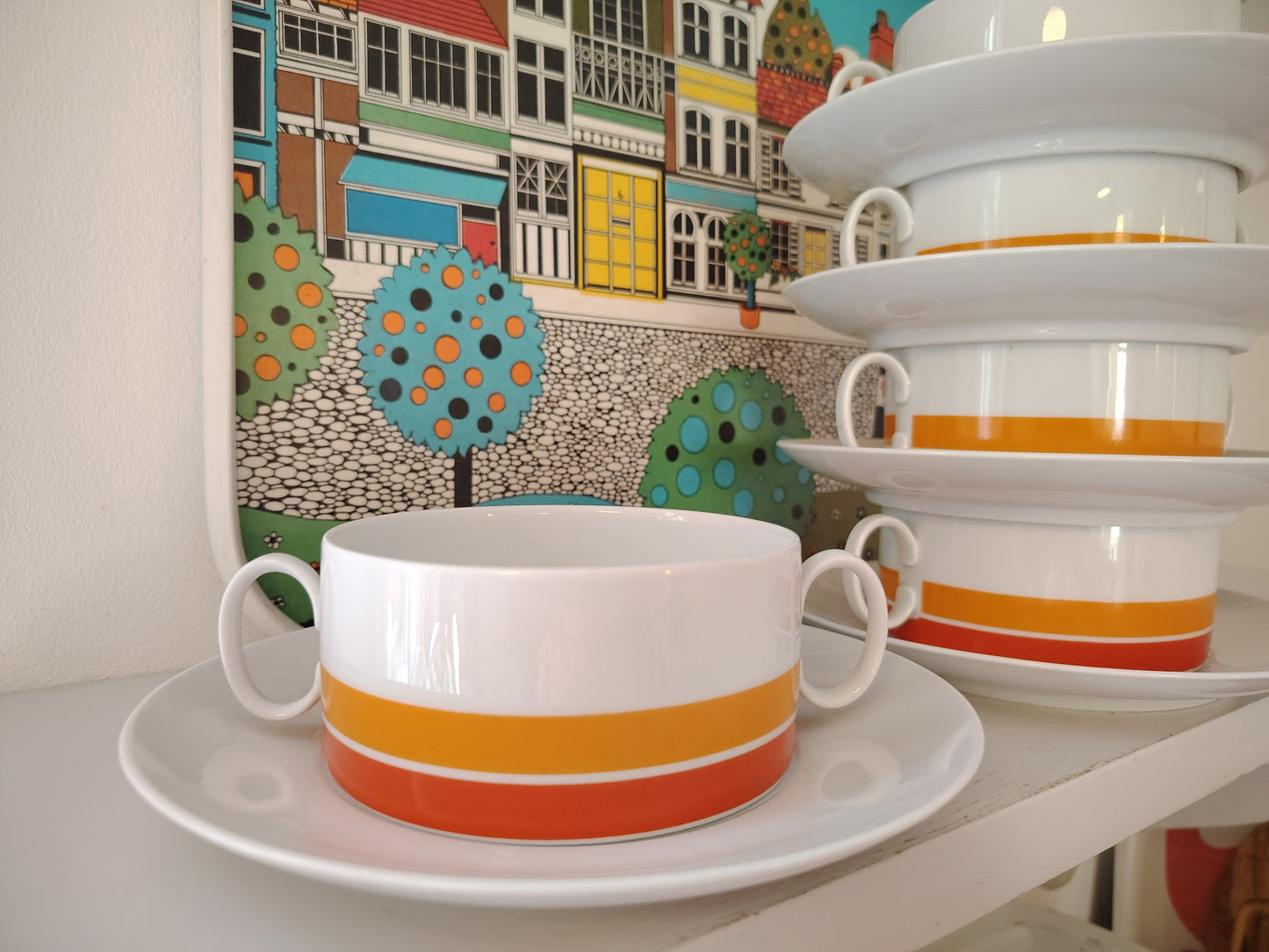 Set of 5 Mid Century Soup bowls by Thomas Germany