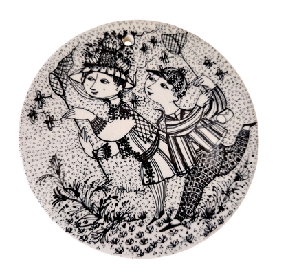 Bjorn Wiinblad wall plaque/ August plate designed for Nymolle Denmark.