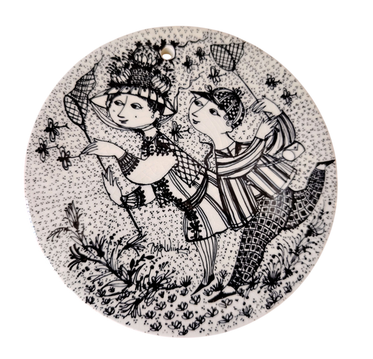 Bjorn Wiinblad wall plaque/ August plate designed for Nymolle Denmark.