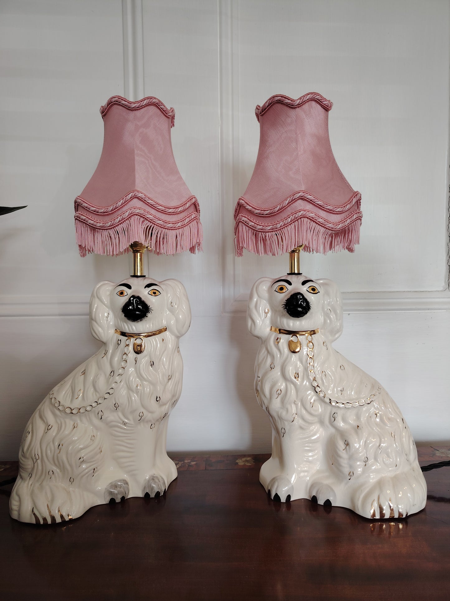 Pair of Vintage Upcycled Beswick Pot Dog Lamps