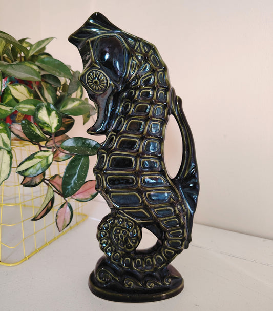 Rare Large Vintage Seahorse Glug Jug by Fosters Pottery
