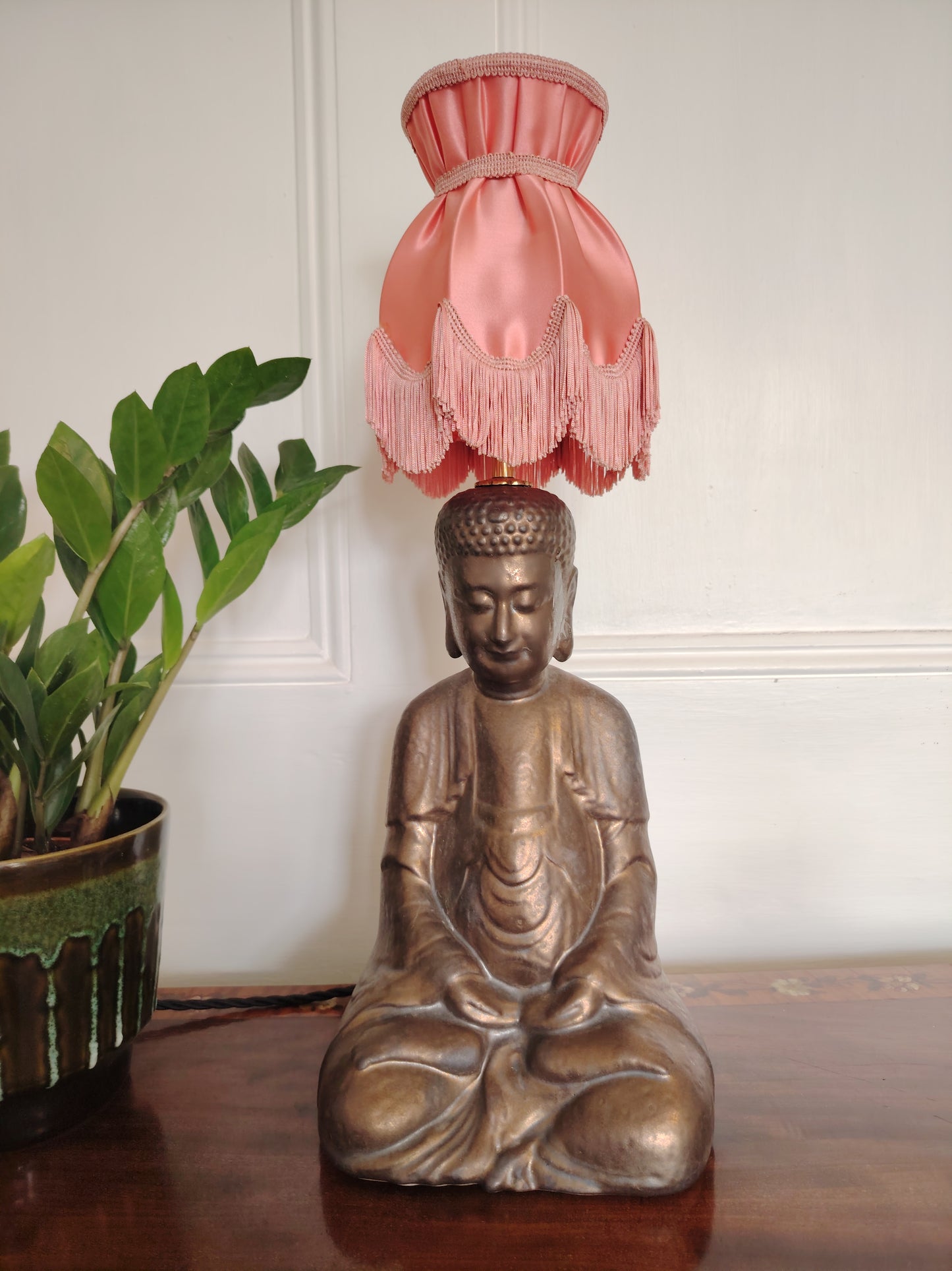 Large Vintage Upcycled Buddah Lamp