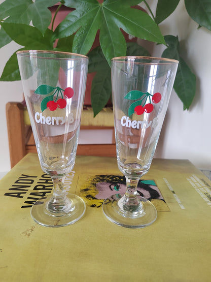 Vintage Cherry B Flute Glasses, listing for 6