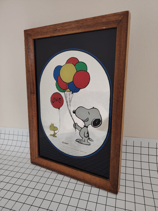 Vintage Snoopy and Woodstock Balloons Picture Mirror