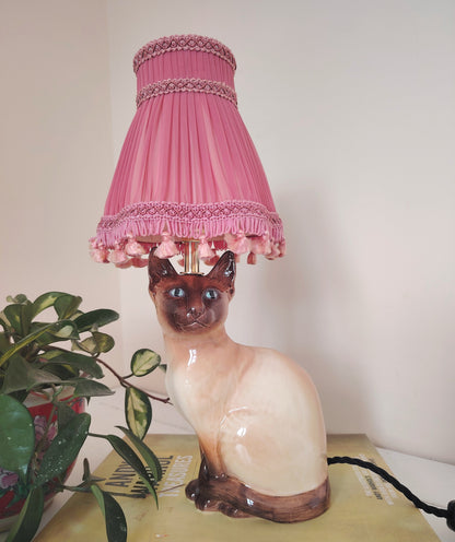 Vintage Reworked Siamese Cat Lamp