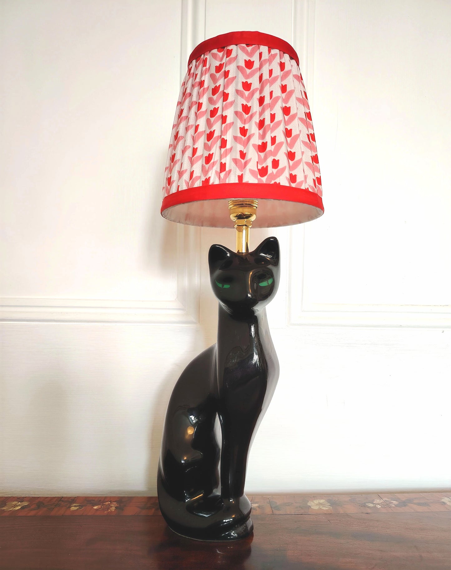Vintage Upcycled Black Cat Lamp ❤️🐈‍⬛