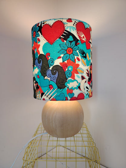 Vintage 70's Wooden Ball Lamp