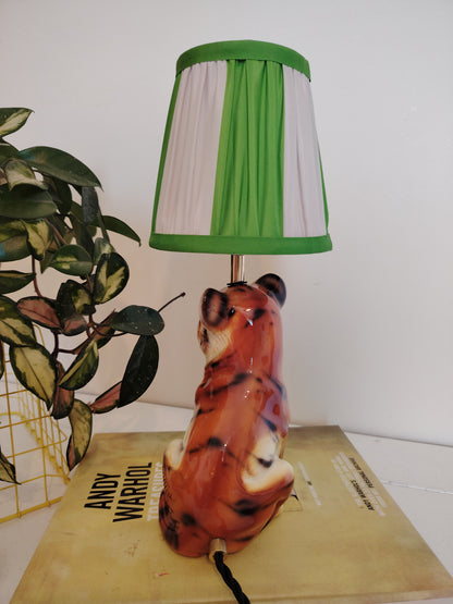Upcycled Mid-Century Small Tiger Cub Lamp