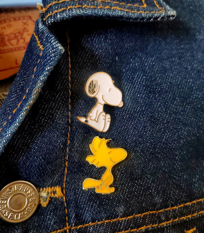 Snoopy and Woodstock Enamel Pin Badges