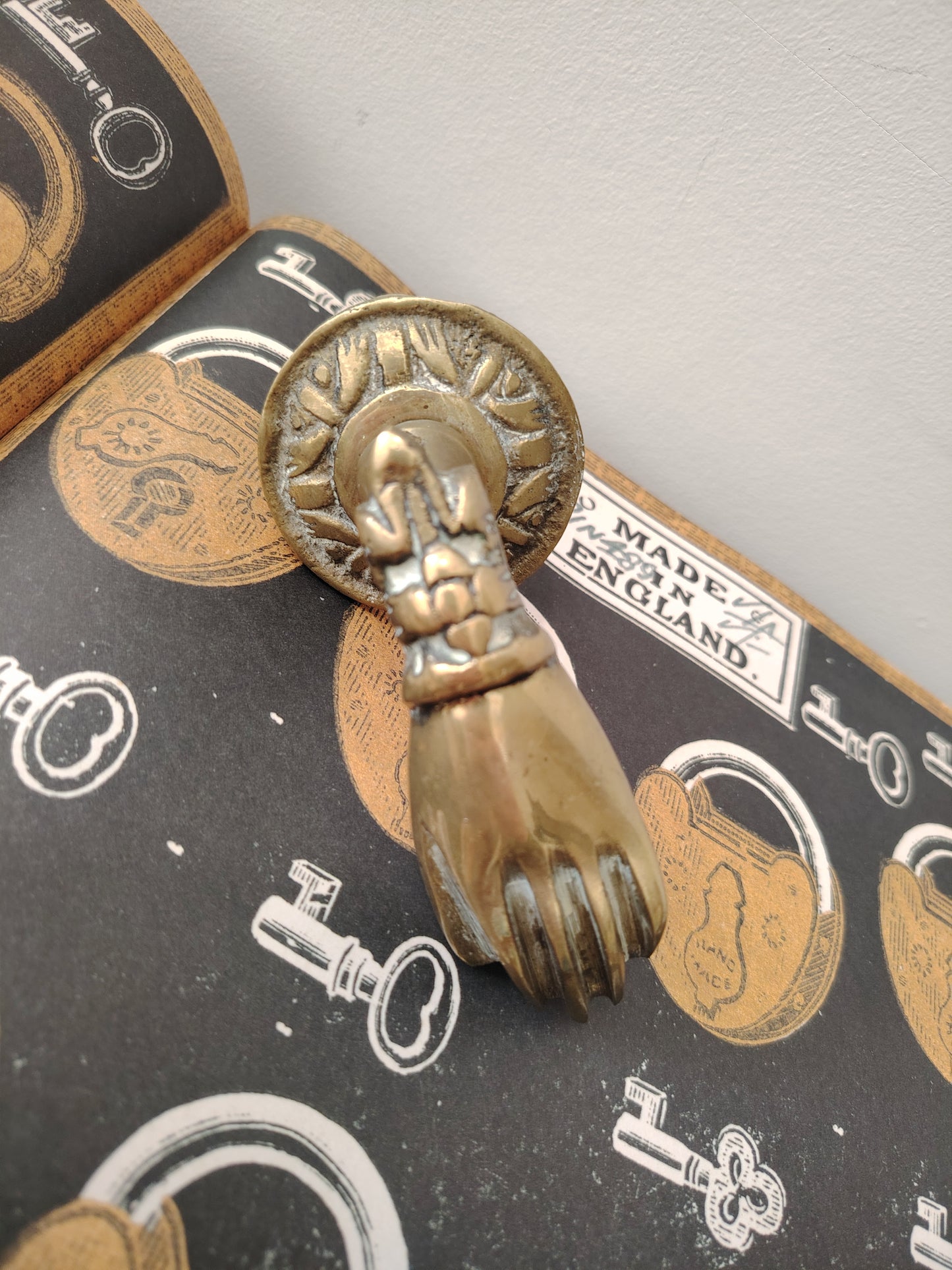 Vintage Brass Hand Door Knocker