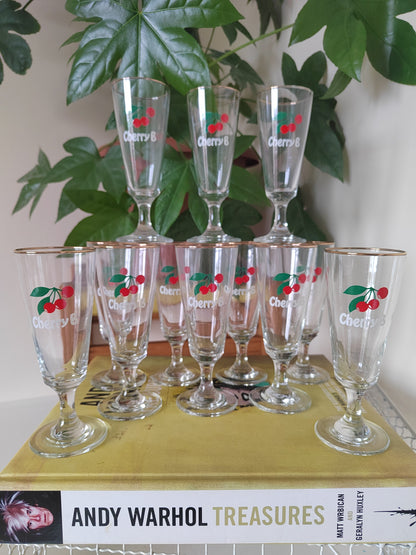 Vintage Cherry B Flute Glasses, listing for 6