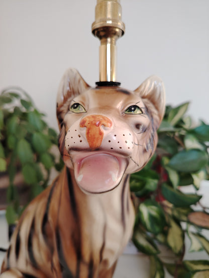 Upcycled Vintage Tiger lamp