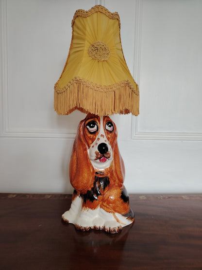 Vintage Large Reworked Bassett Hound Lamp