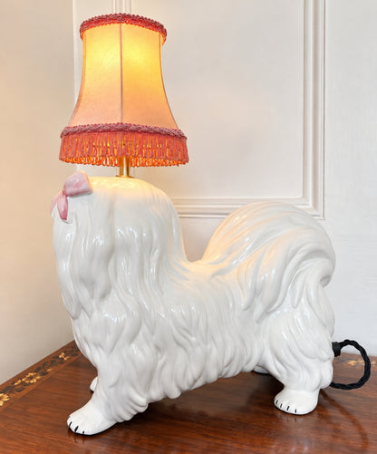 Reworked Vintage Shih Tzu  Dog Lamp 🎀