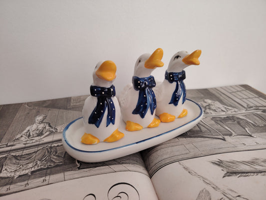 Trio of Silly Geese/ Ducks Cruet set