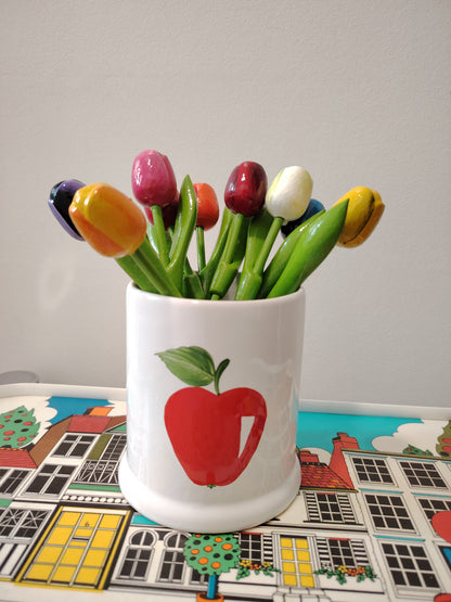Set of 9 Vintage Wooden Tulips