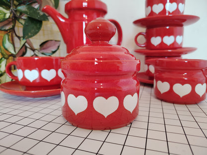 Vintage 70's Rare Waesterbach Heart Design Tea/ Coffee Set