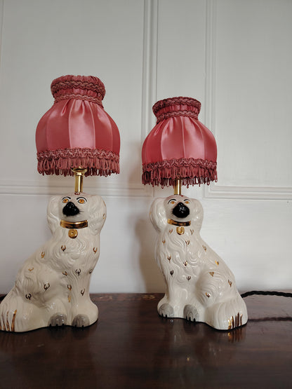 Pair of Vintage Reworked Beswick Pot Dog Lamps